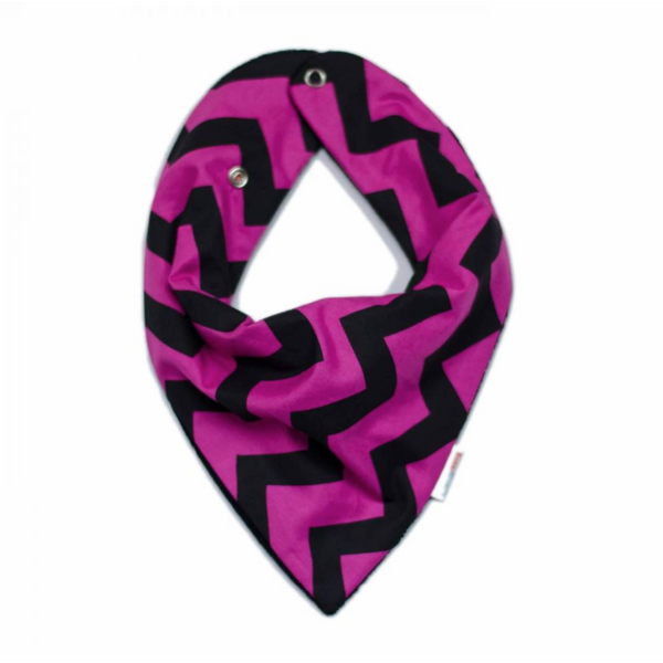 Babador Bandana - Chevron Pink e Preto