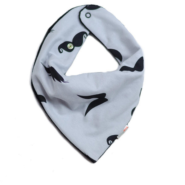 Babador Bandana - Bigodes Cinza Claro Malha