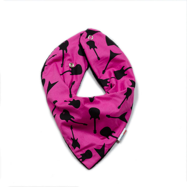 Babador Bandana - Guitarra fundo Rosa